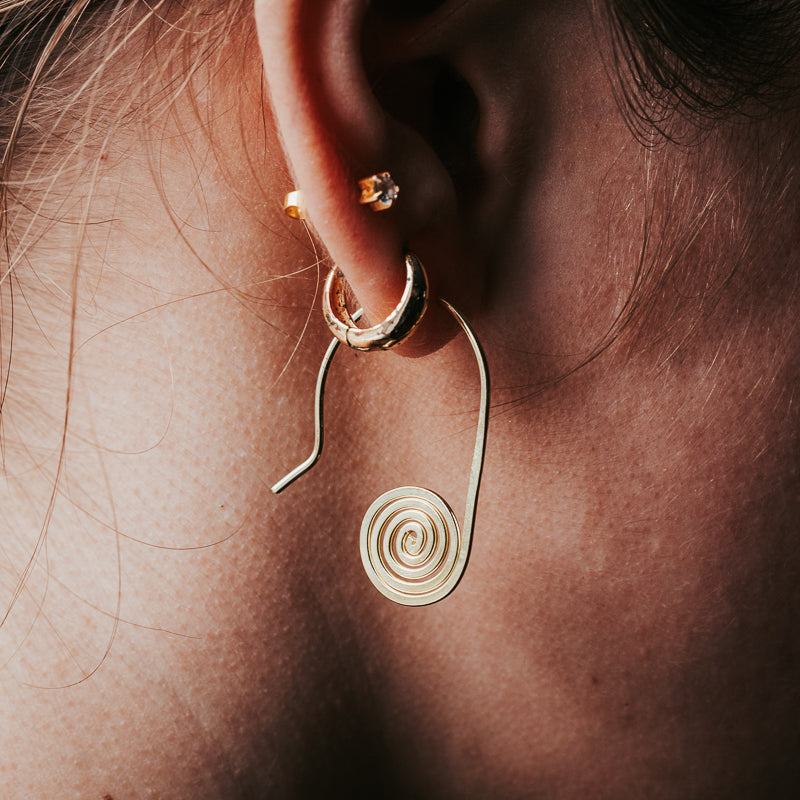 Brass Spiral Nica Earrings