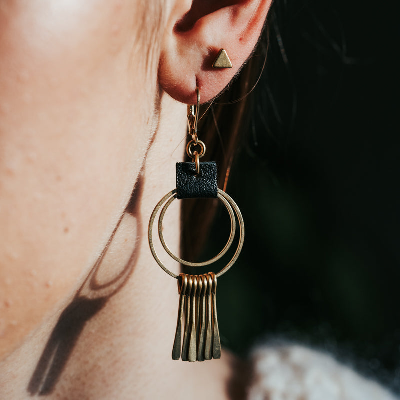 Brass & Hide Petite Hoop Fringes