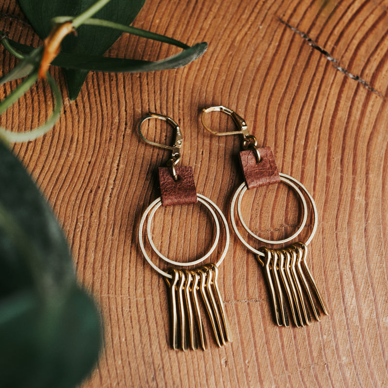 Brass & Hide Petite Hoop Fringes