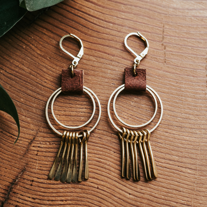 Brass & Hide Petite Hoop Fringes