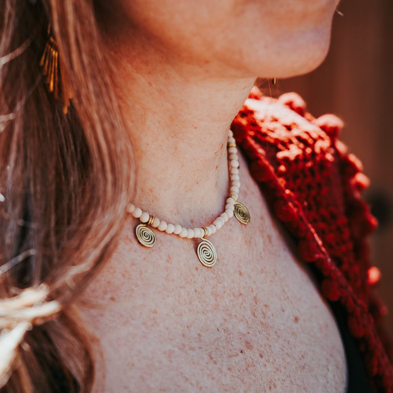 Spiral Gem | Fossil Gemstone Necklace