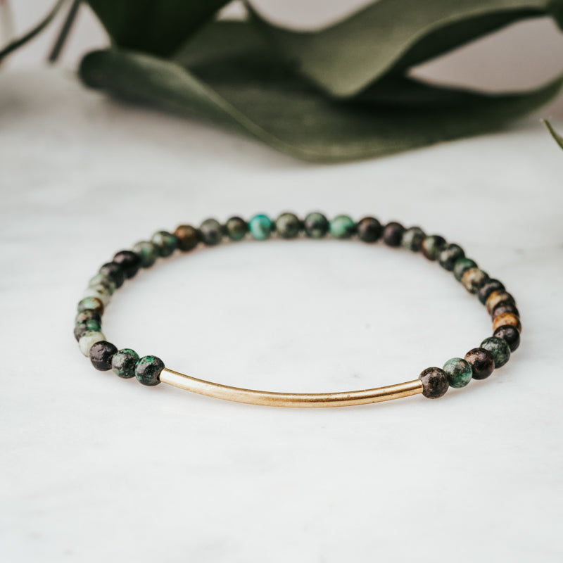 African Turquoise Bar Bracelet