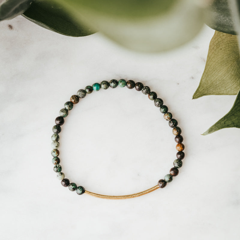 African Turquoise Bar Bracelet