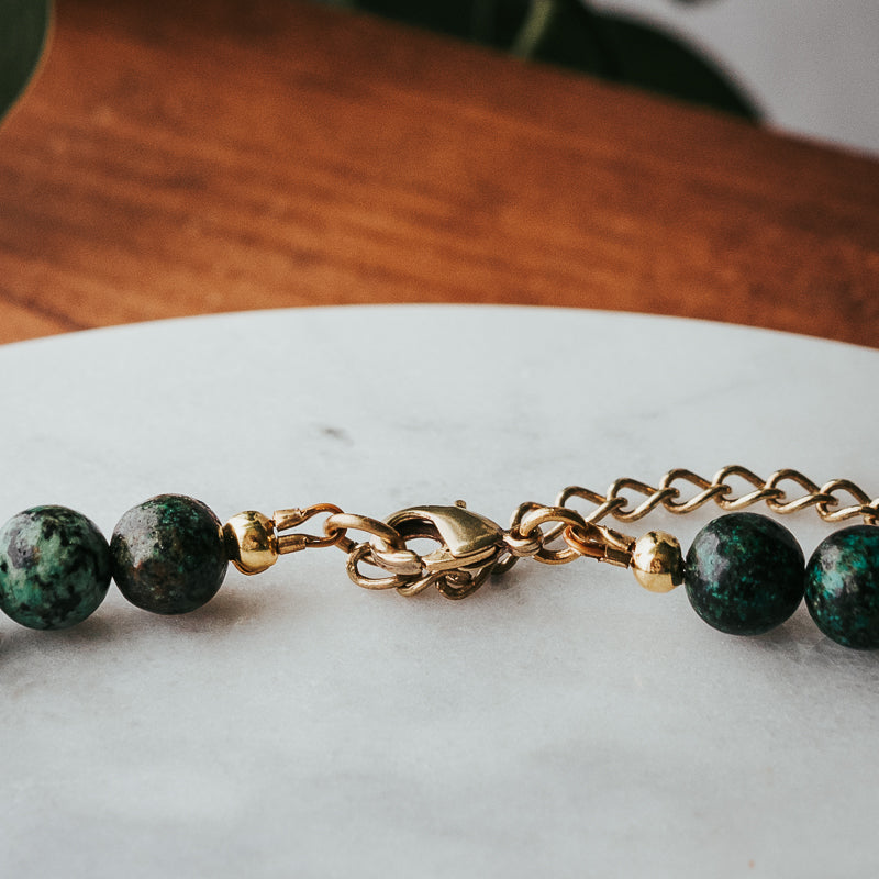 The Chunky Stacker | African Turquoise Jasper Gemstone Necklace