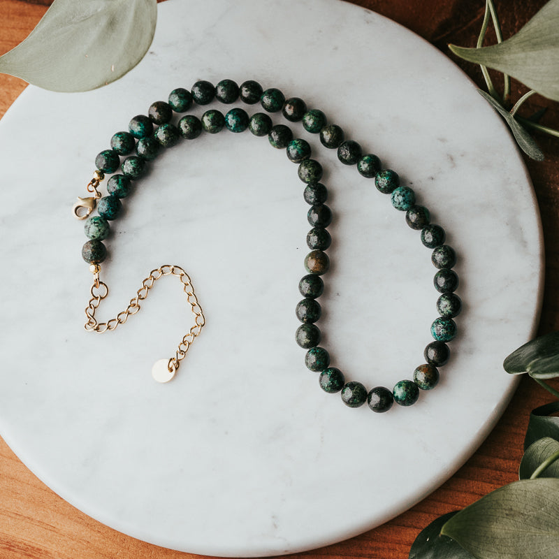 The Chunky Stacker | African Turquoise Jasper Gemstone Necklace
