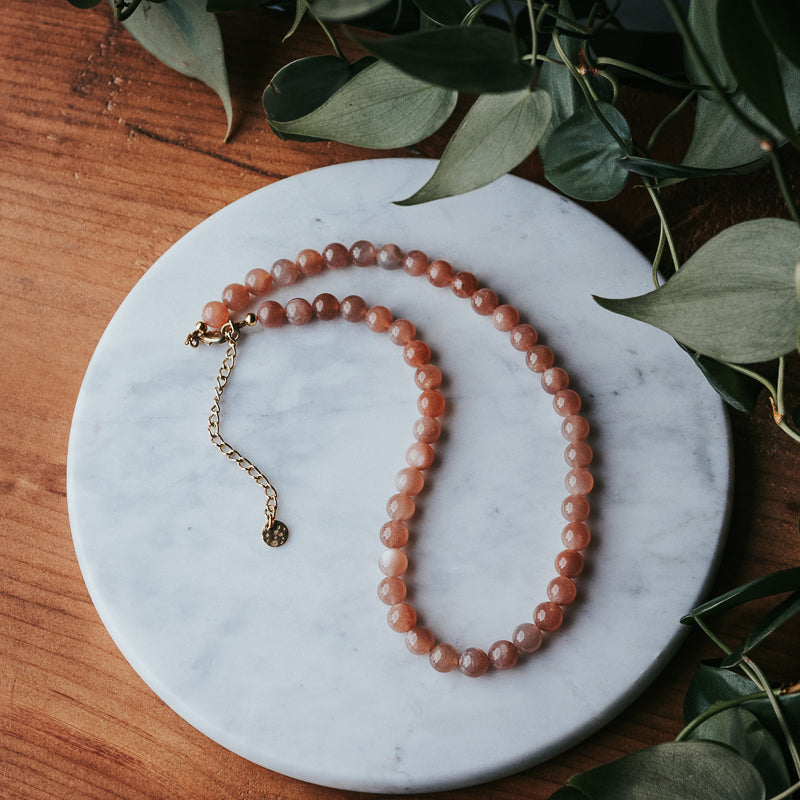 The Chunky Stacker | Sunstone Gemstone Necklace