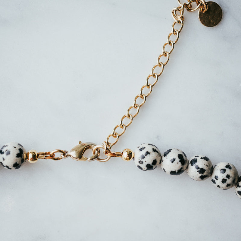 The Chunky Stacker | Dalmatian Jasper Gemstone Necklace
