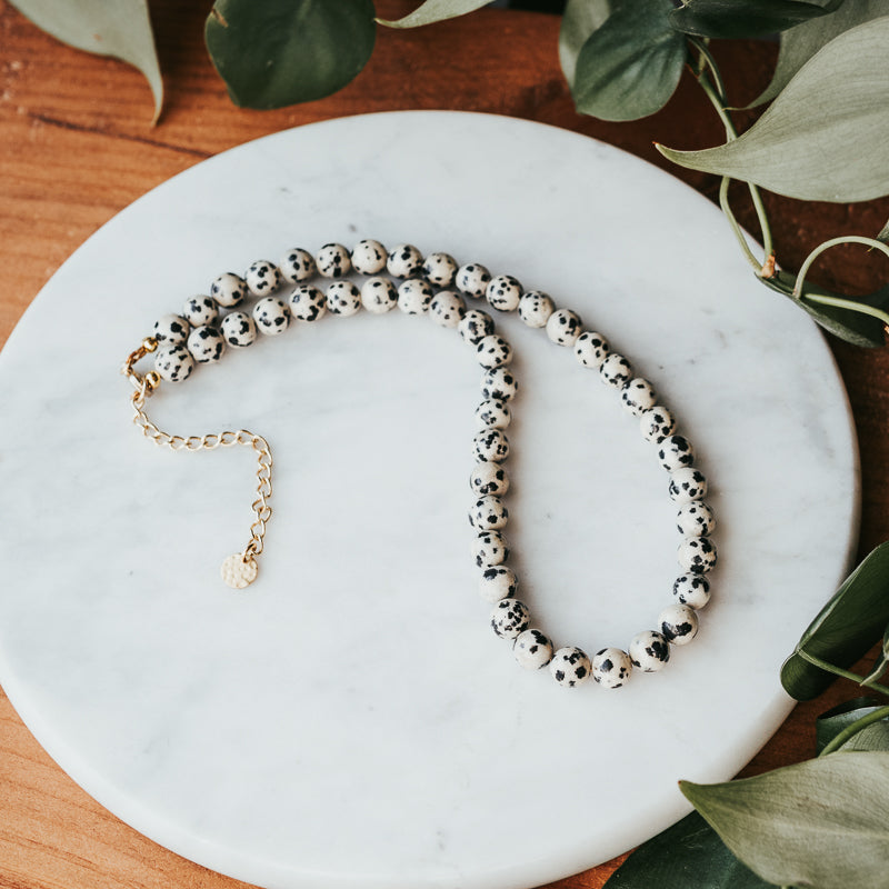 The Chunky Stacker | Dalmatian Jasper Gemstone Necklace