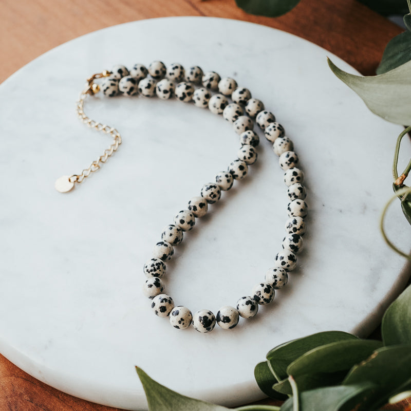 The Chunky Stacker | Dalmatian Jasper Gemstone Necklace