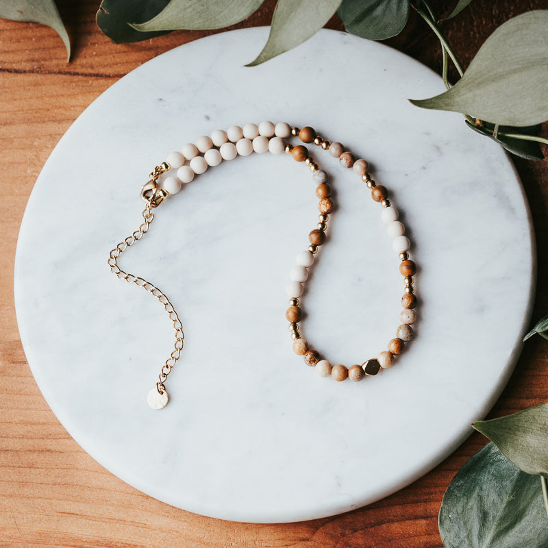 Hippie Gem Stacker Necklace |