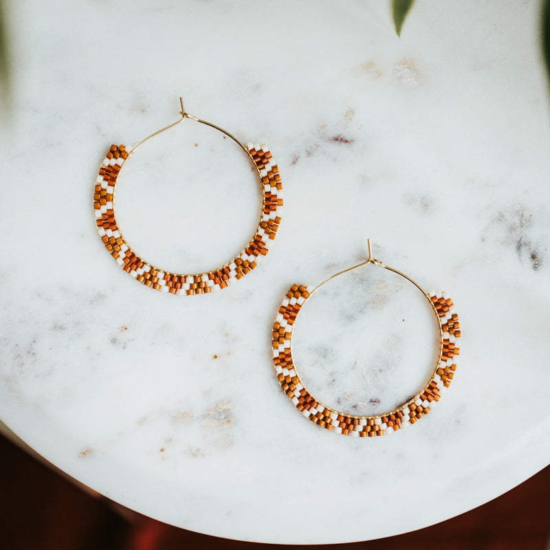 Beaded Hoop Earrings