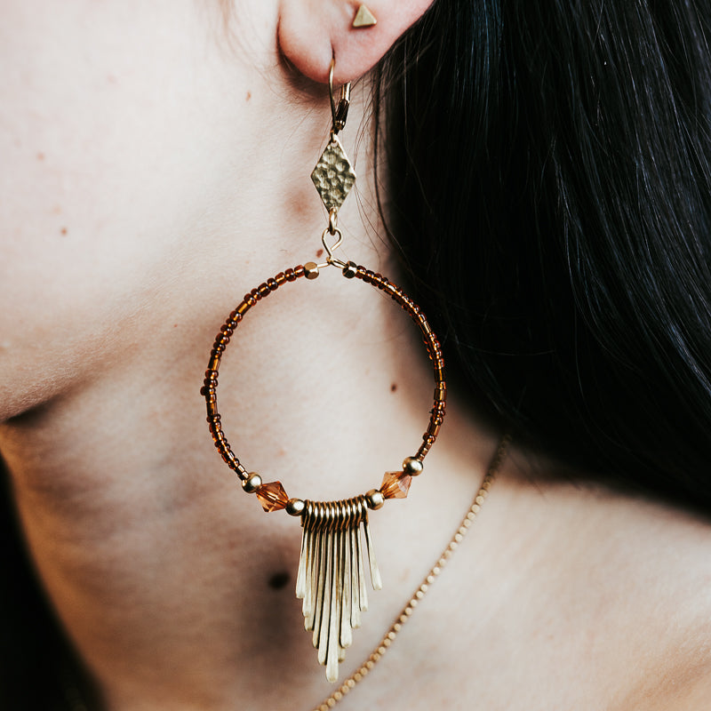 Lozenge Gypsy Fringe Hoops