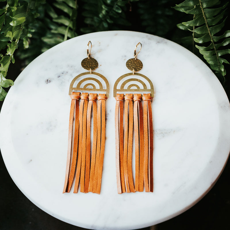 Leather Fringe Earrings