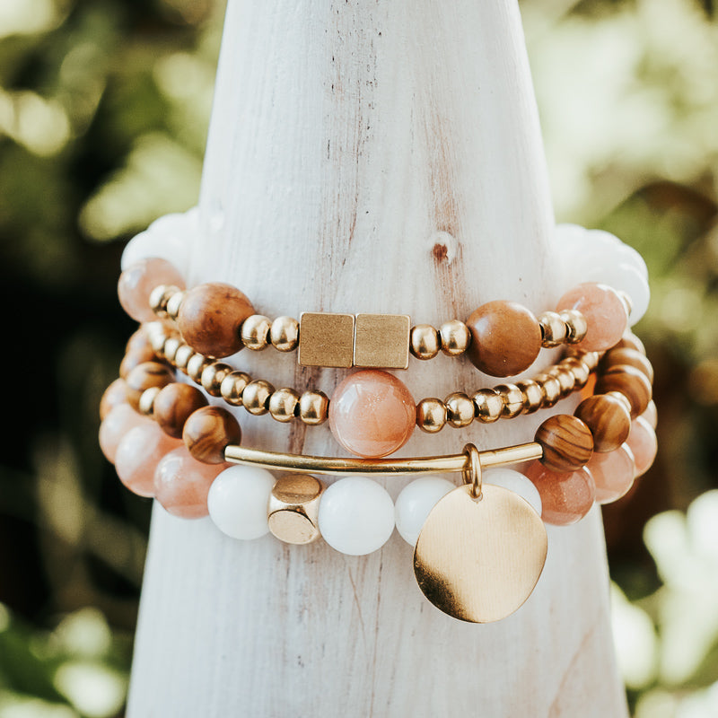 Sunstone Boho Bracelet Stack