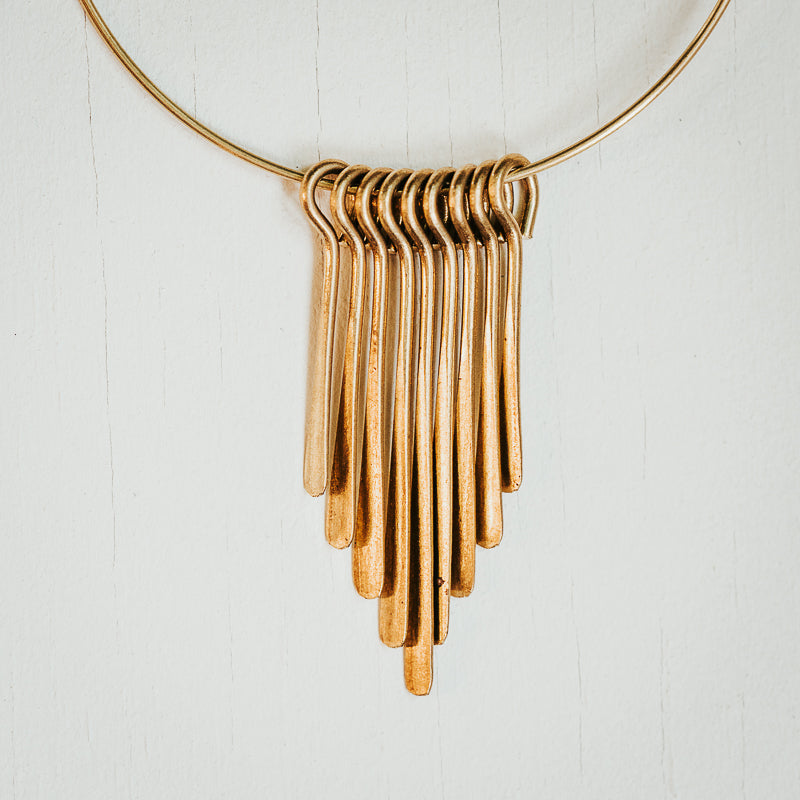 Brass Fringe Hoop Earrings