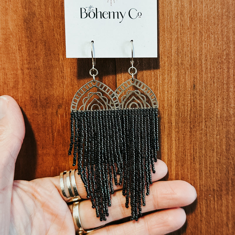 Beaded Fringe Earrings