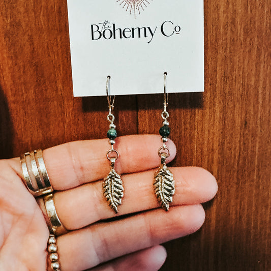 Green Leaf Earrings