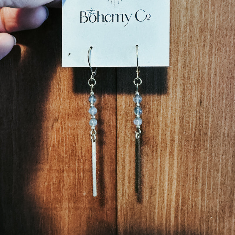 LavaLabradorite Bar Earrings