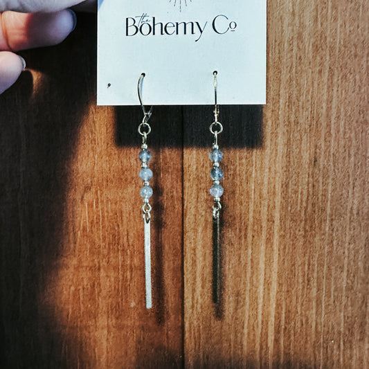 LavaLabradorite Bar Earrings