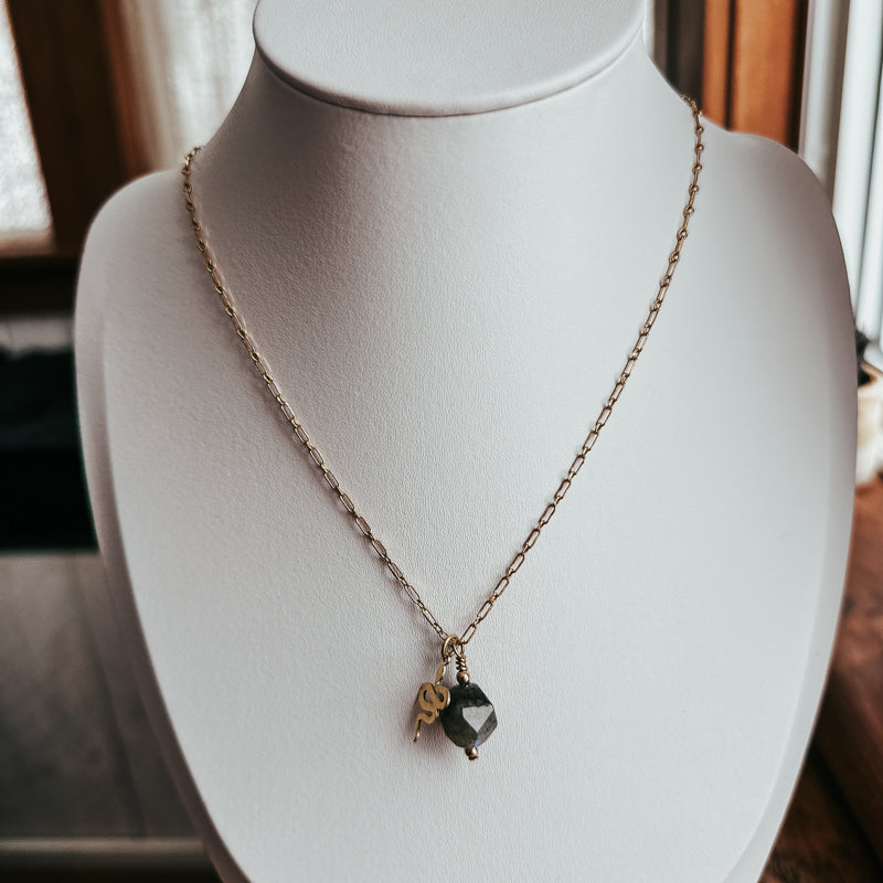 Labradorite and Snake Necklace