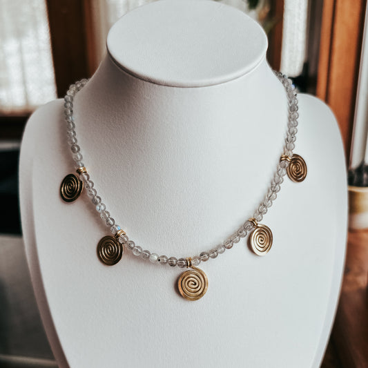 Labradorite Spiral Necklace