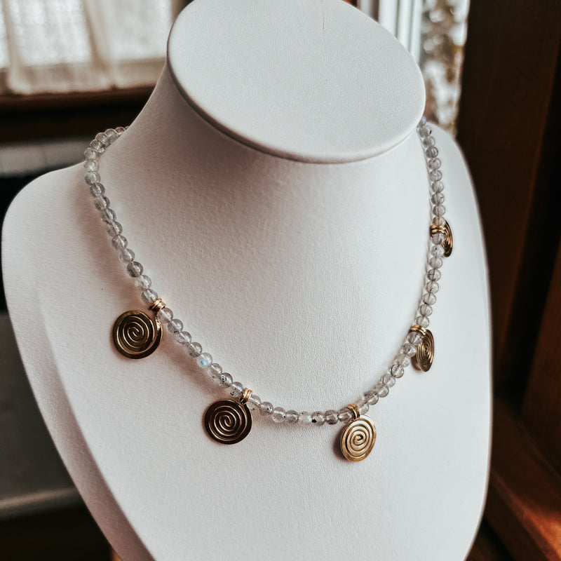 Labradorite Spiral Necklace
