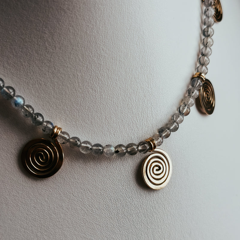 Labradorite Spiral Necklace