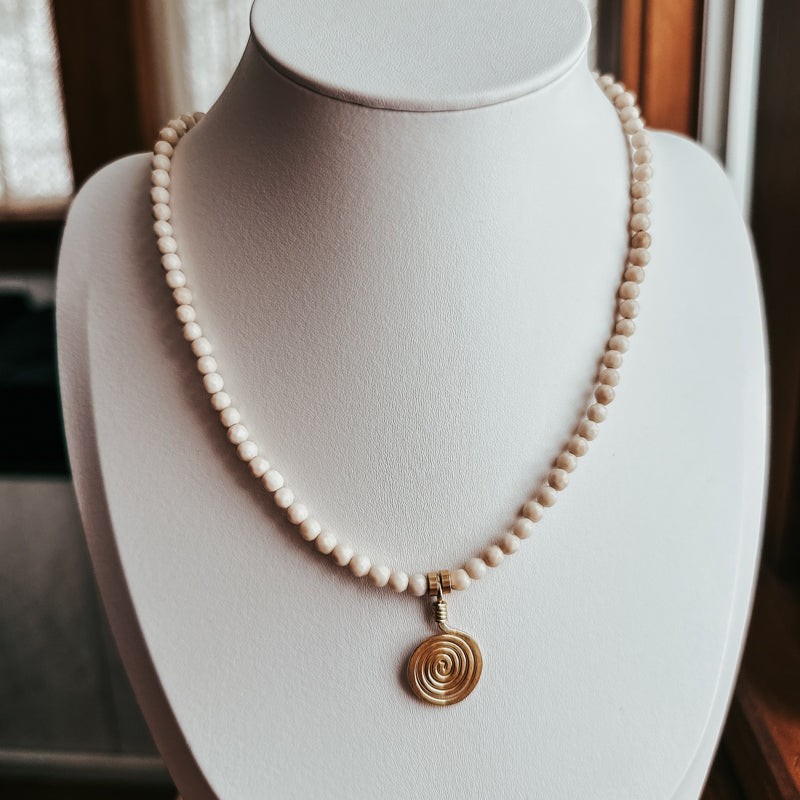 Fossil Single Spiral Necklace