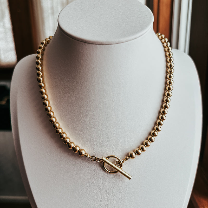 Solid Brass with Toggle Clasp Necklace
