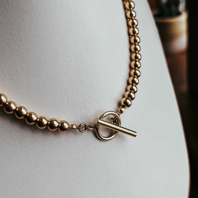 Solid Brass with Toggle Clasp Necklace