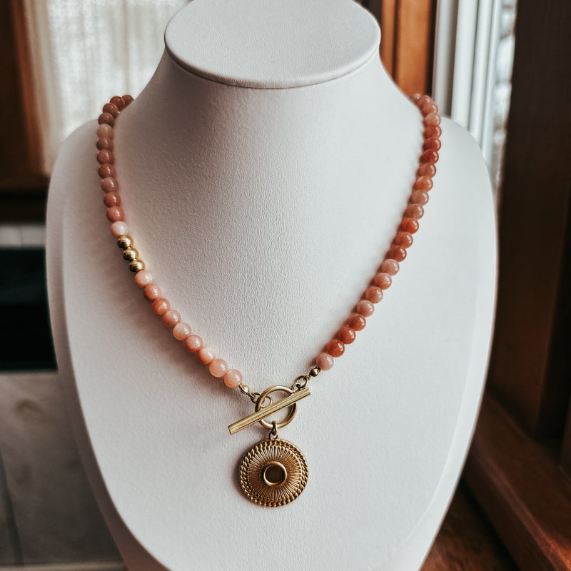 Sunstone Toggle Clasp Necklace