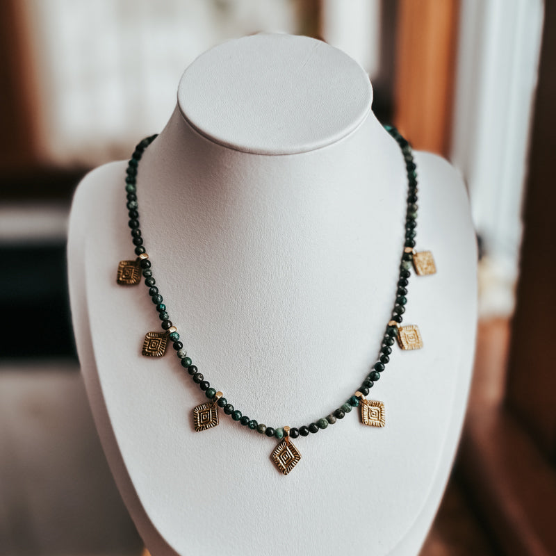 African Turquoise Jasper Charm Necklace