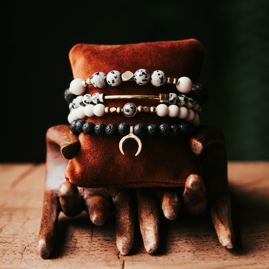 Dalmatian Jasper Bracelet Stack