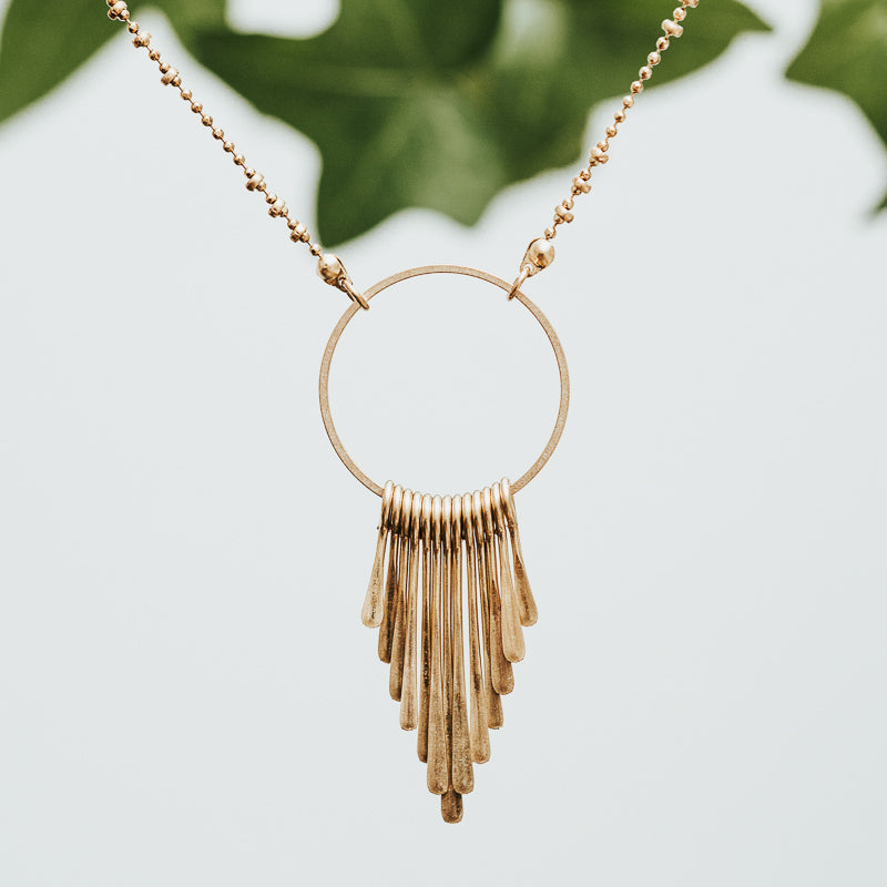 Brass Fringes Hippie Necklace