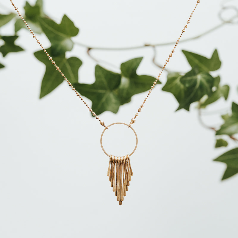 Brass Fringes Hippie Necklace
