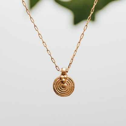 Spiral Circle Brass Necklace