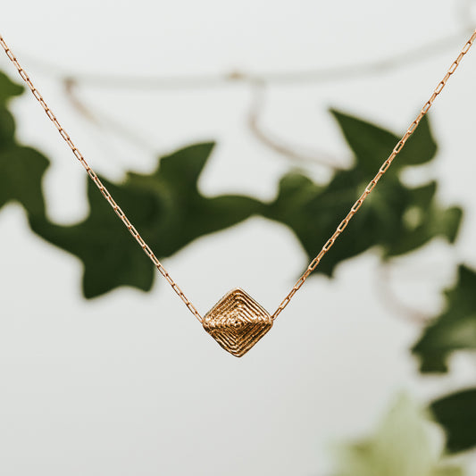 Lozenge Chocker Brass Necklace