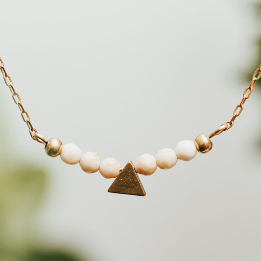 Triangle Gem Bar Necklace