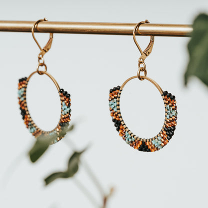Beaded Hoops Earrings