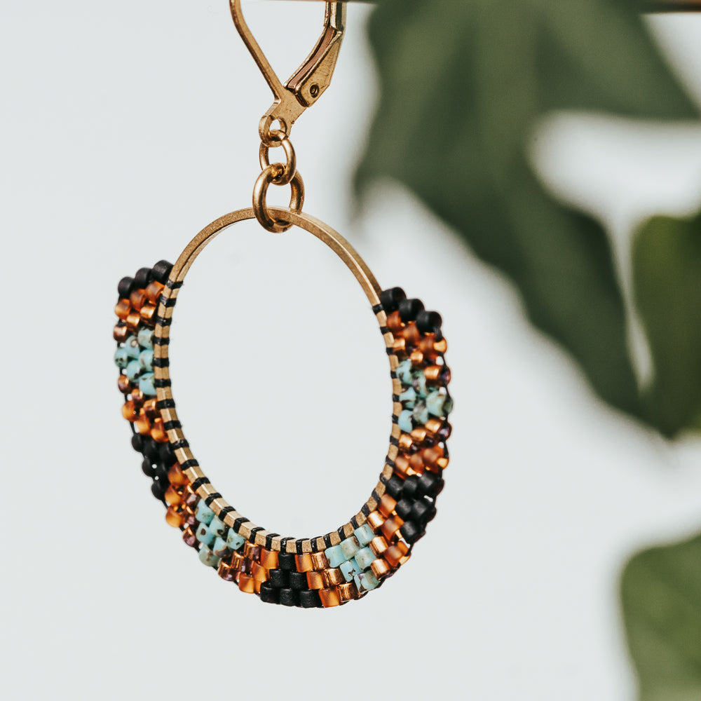 Beaded Hoops Earrings