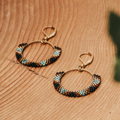 Beaded Hoops Earrings