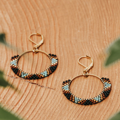 Beaded Hoops Earrings