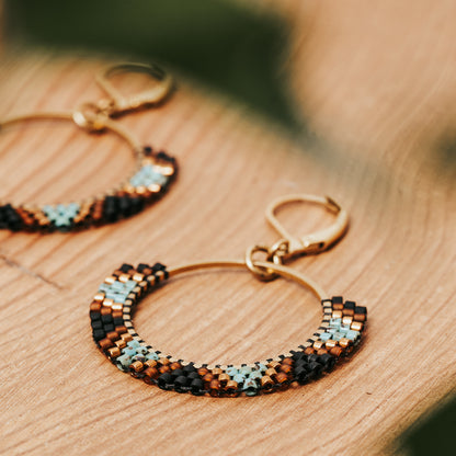 Beaded Hoops Earrings