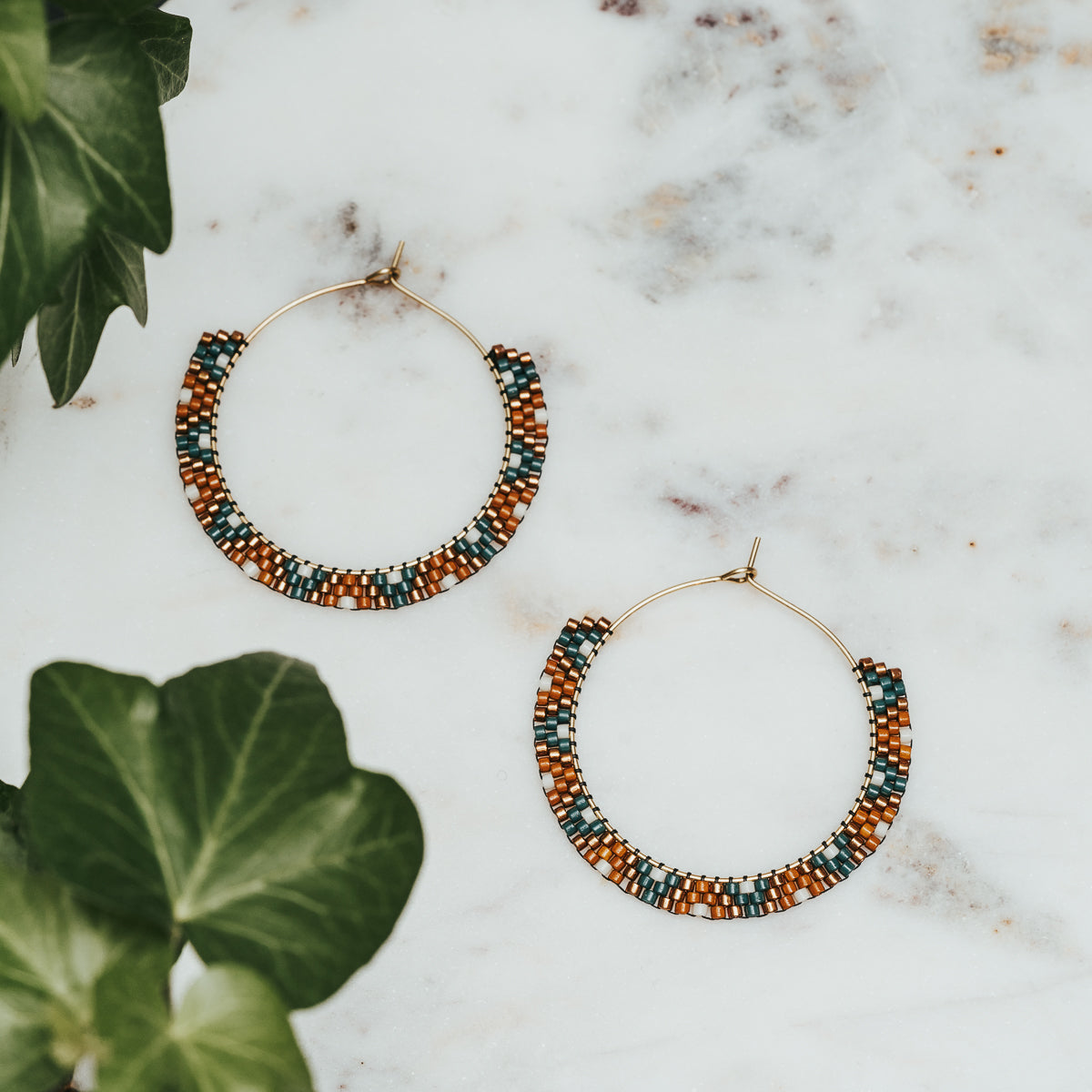Beaded Hoop Earrings
