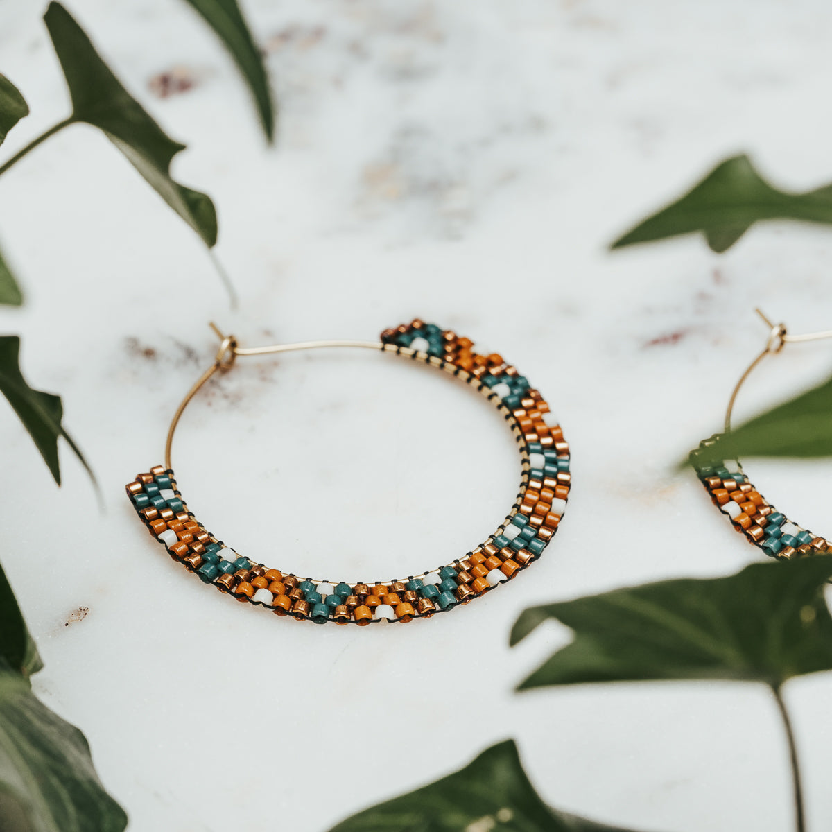 Beaded Hoop Earrings