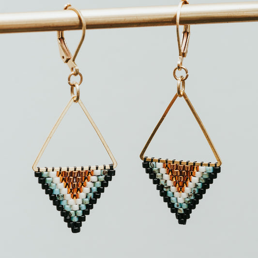 Beaded Triangle Earrings