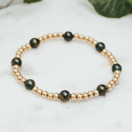 Orbit Brass & Sandalwood Bracelet