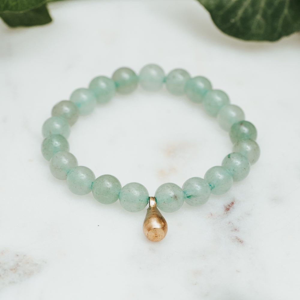 Kids Tear Drop Green Aventurine Bracelet
