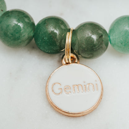 Zodiac Sign Gemstone Bracelet - Green Aventurine