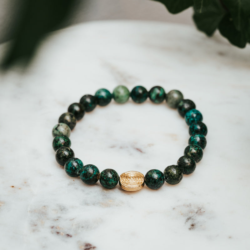 African Turquoise Spiral Bracelet